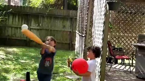 Two funny kids cricket playing😂👌