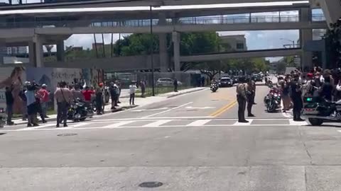 Front row for President Trump’s motorcade arrival in Miami