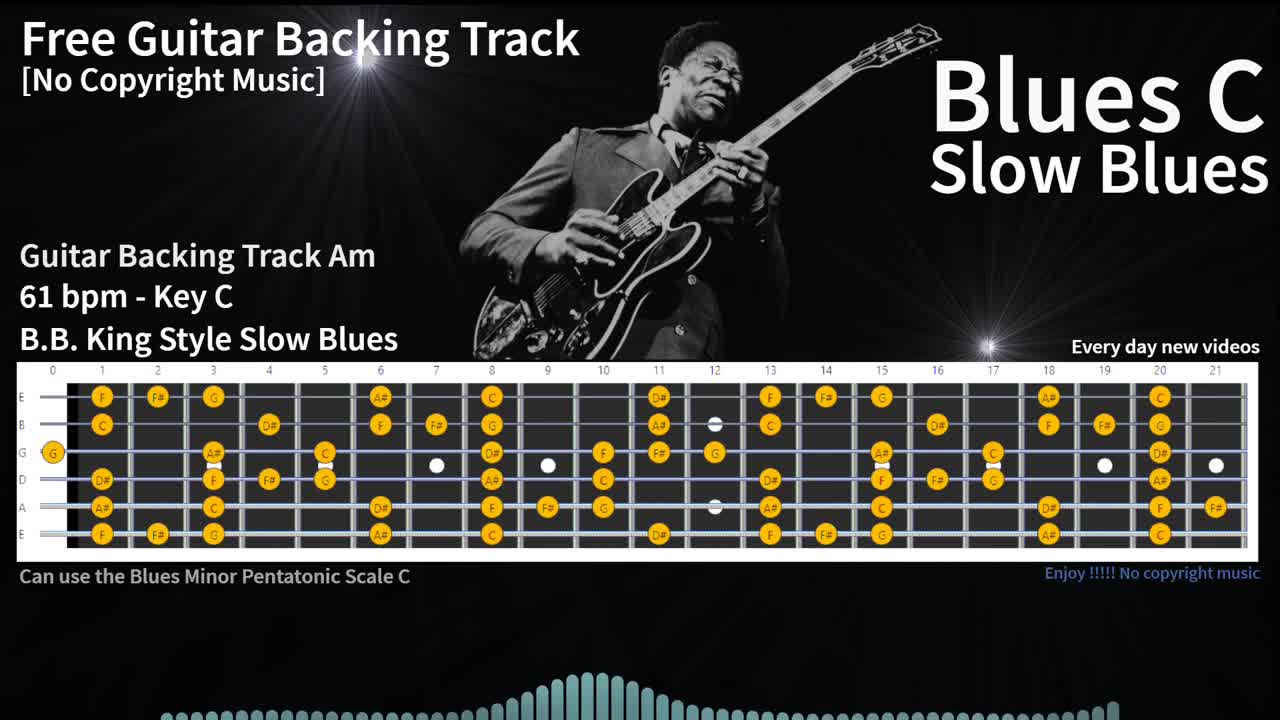 Epic BB King Style Slow Blues in C Guitar Backing Tracks -