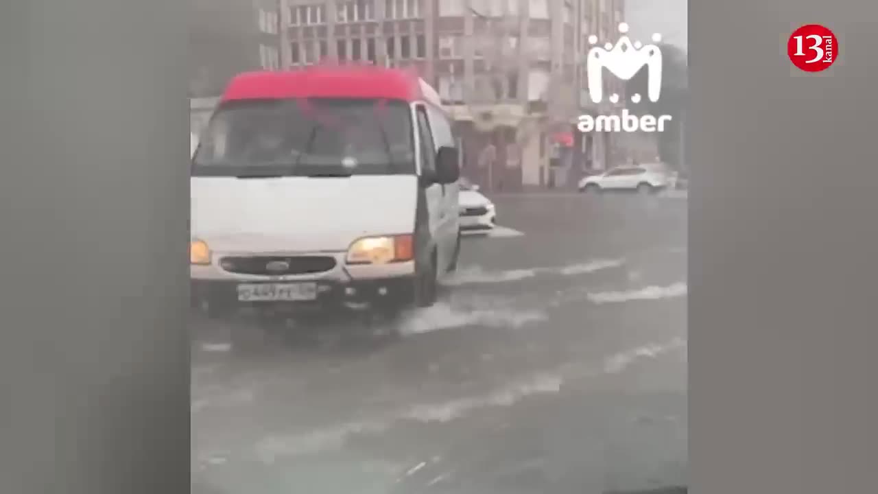 Strong flooding in Russia’s Kaliningrad city - Streets, houses, roads submerged under water