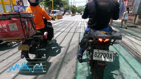 Riding the Vespa in Makati, Philippines