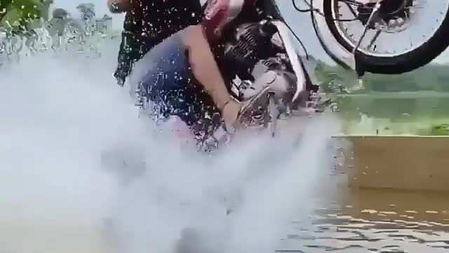 Bike stunts in water