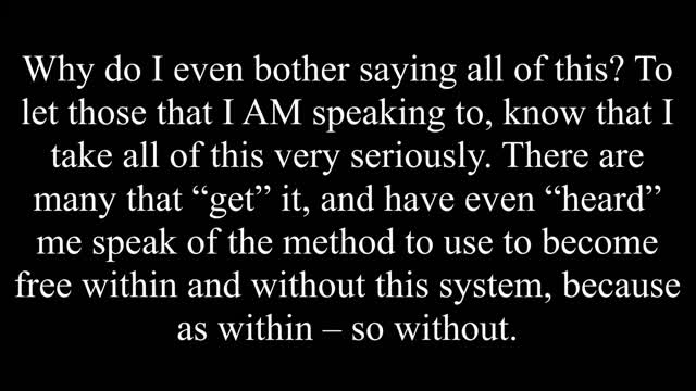 To those that I speak to...