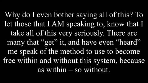 To those that I speak to...