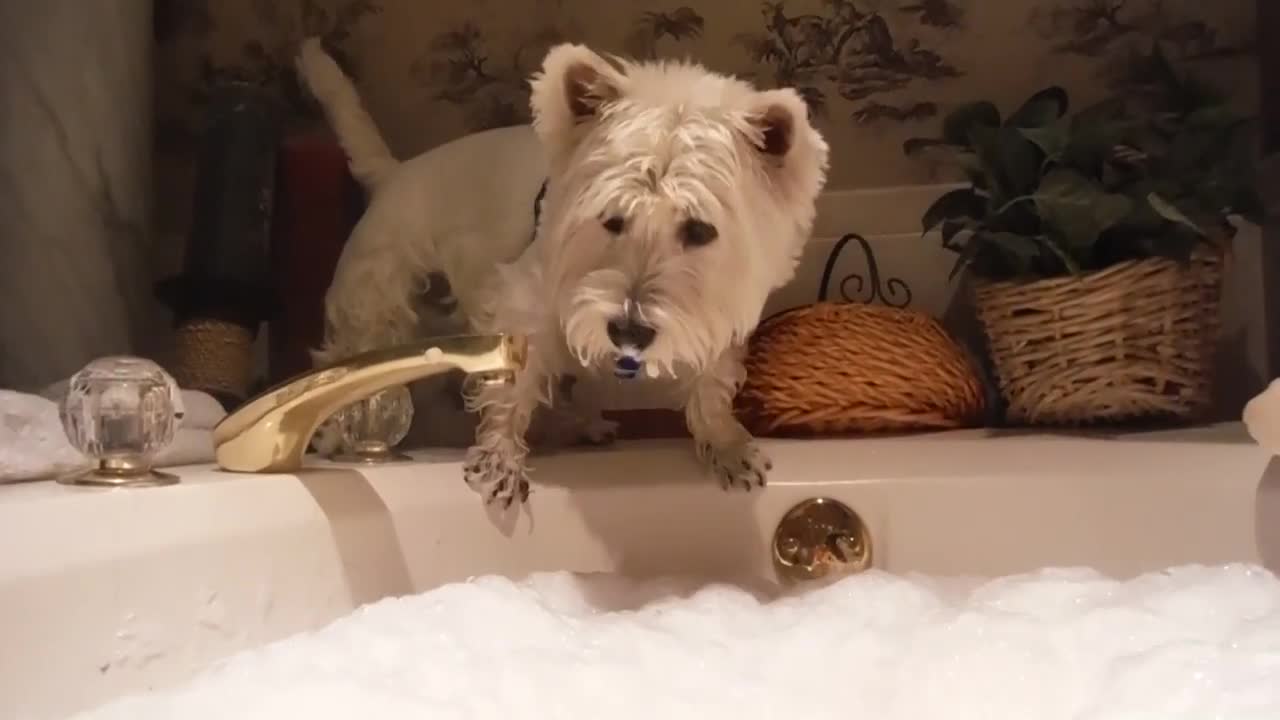 Keenan falls in the bath