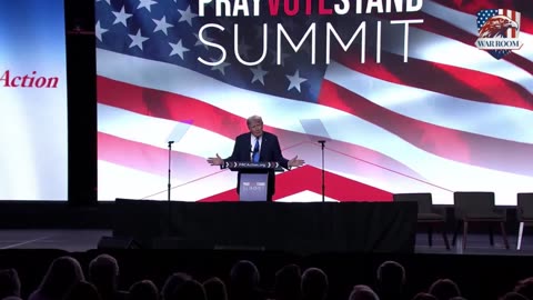 President Trump delivers a speech at the 2023 Pray Vote Stand Summit