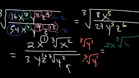 Simplifying Radicals With Variables, Exponents, Fractions, Cube Roots - Algebra