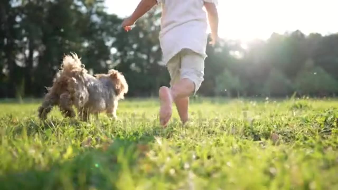 Children with puppy