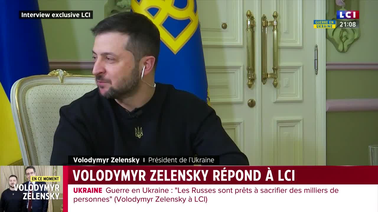 Q19/29 Zelensky interviewed by Rochebin 16 Dec 2022: Zelensky on Putin's cowardice