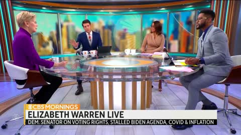 Warren STRUGGLES To Put In A Good Word For Biden