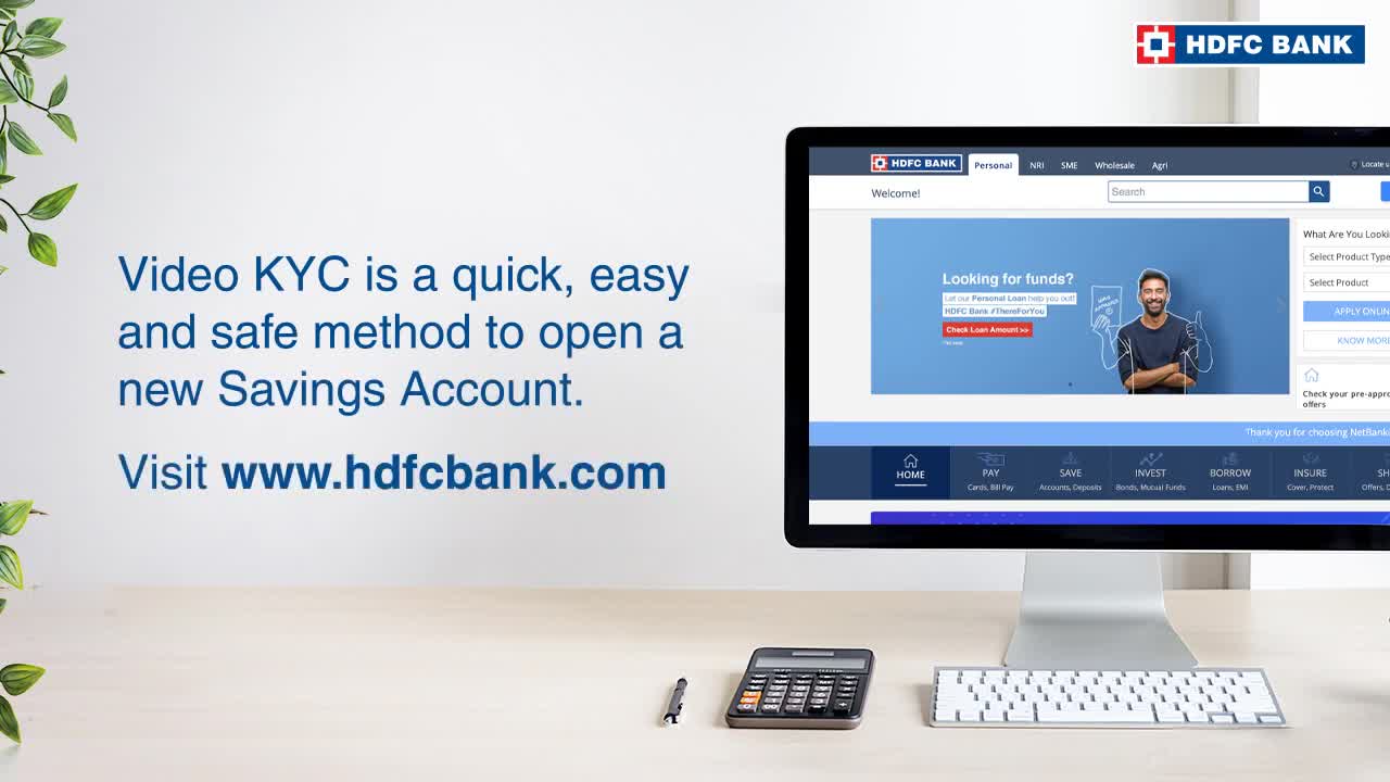 Know About Instant Savings Account Opening Video KYC with HDFC bank