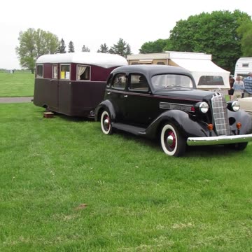 1936 Covered Wagon Travel Trailer & 1936 REO Flying Cloud