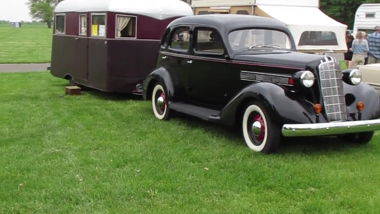 1936 Covered Wagon Travel Trailer & 1936 REO Flying Cloud