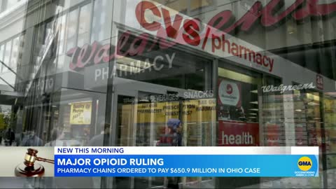 Judge rules pharmacies must pay $650M to Ohio counties for opioid distribution l GMA