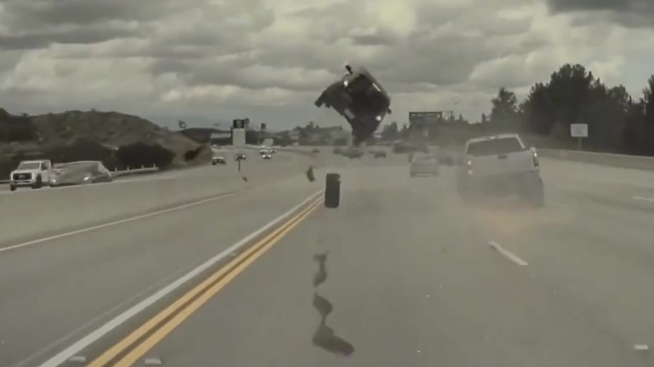 #L.A Accident Sends Car #UP To The #Sky #MOVIEscene😬