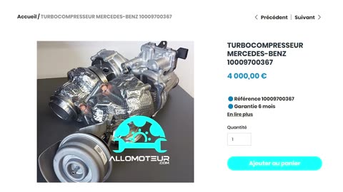 TURBOCOMPRESSEUR MERCEDES-BENZ 10009700367