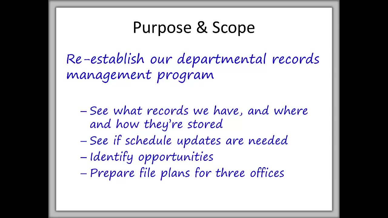 Summer School for Records Coordinators Records Inventories Session 2