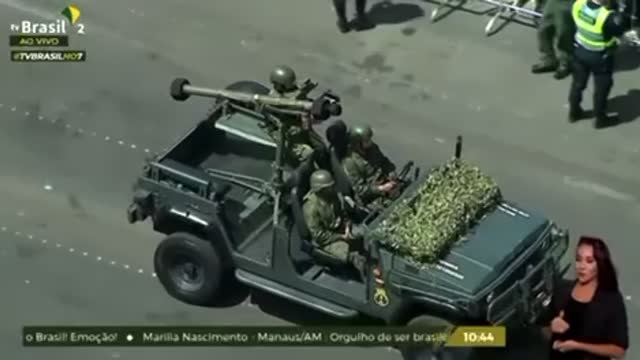 Brazilian tanks participate in military parade in celebration of country's Independence Day