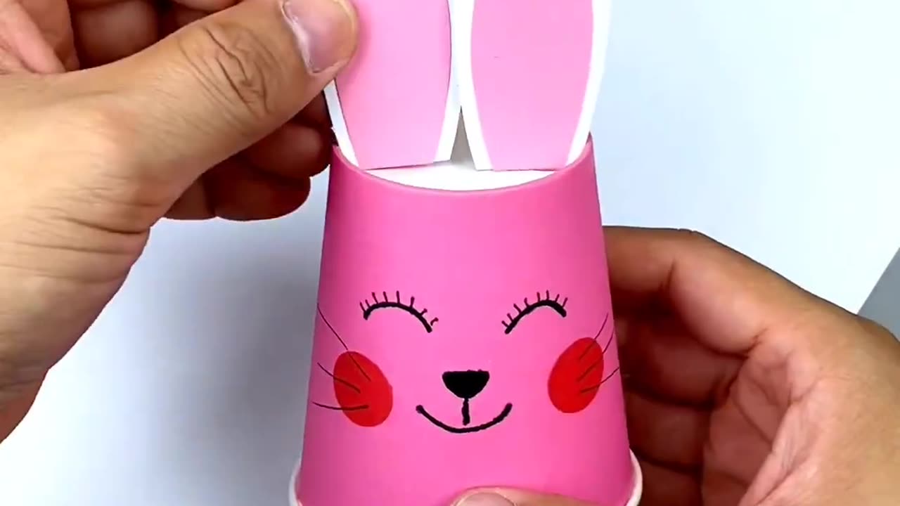 Let's this amazing paper Cup running Rabbit