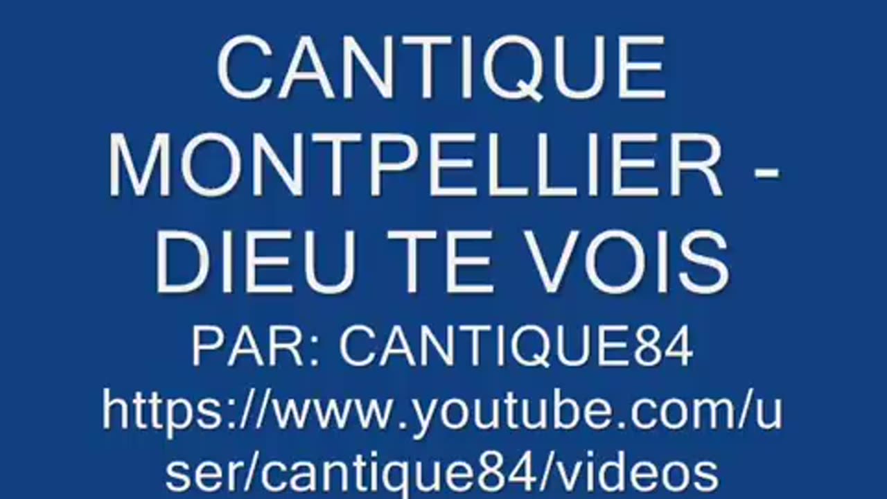 CANTIQUE DIEU TE VOIS (Foin)