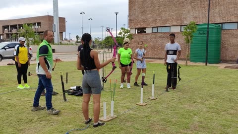 Sol Plaatje University students set their sights on the bull's eye.