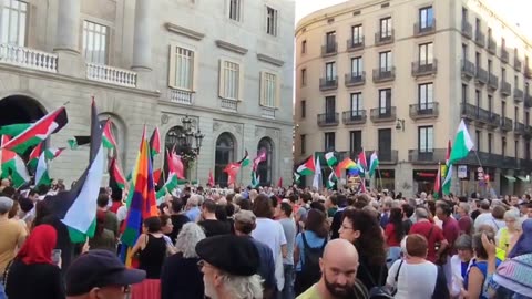 Pro-Hamas demonstration in Barcelona, Spain