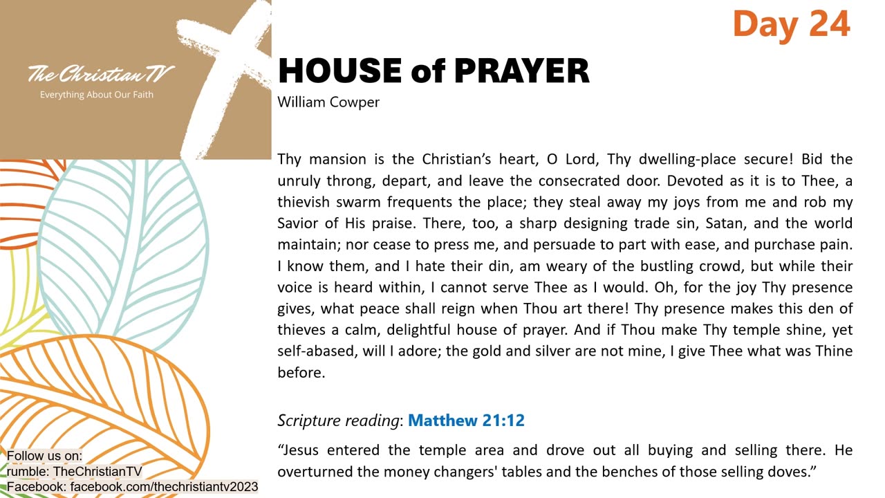 #024 I Daily Devotions I House of Prayer I TheChristianTV