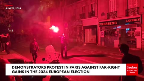 Chaos Ensues As Demonstrators In Paris Protest Against Far-Right Gains In The 2024 EU Election