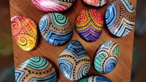 beautiful and outstanding stone pebble painting craft