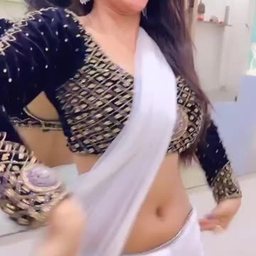 white saree hot belly dance/Remix2Up