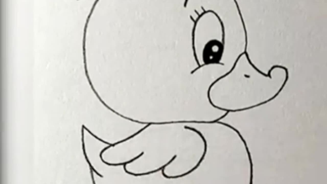 Draw a cute duck easiest way
