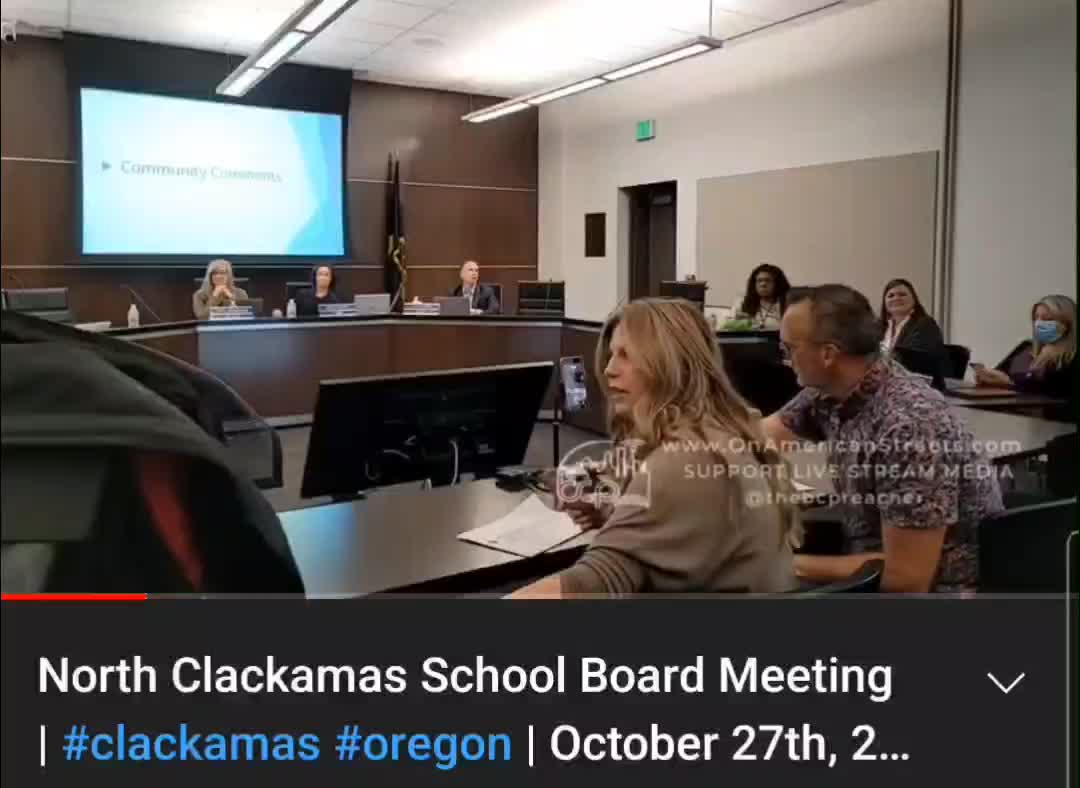 North Clackamass school board meeting. Warning foul language