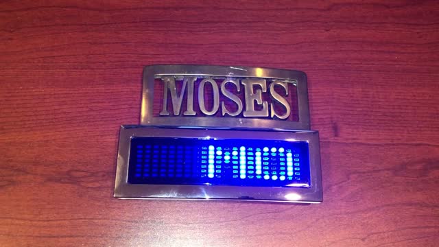 iKKEGOL Programmable Blue DIY Belt Buckle Text Name Plate Digital Version Old School 1980's GiZ WiZ