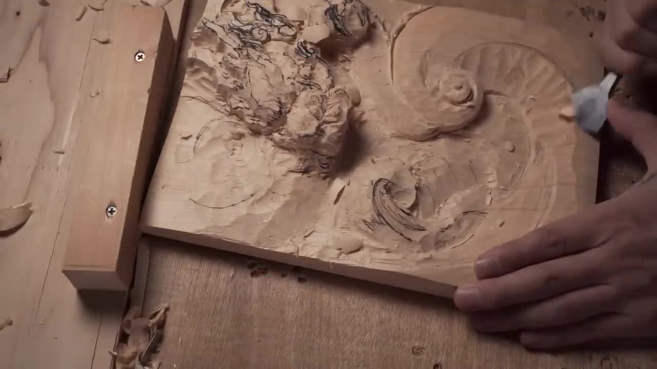 Wood Carving Dragon| To use technic of Japanese traditional wood carving| Woodworking3