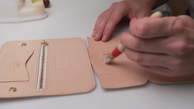 Leather goods manufacturing process