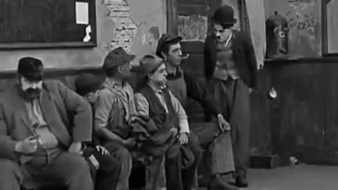 Charlie Chaplin At Bank