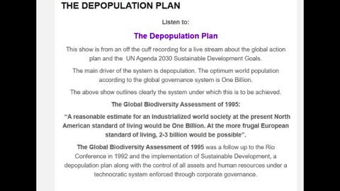 The Depopulation Plan of 1994