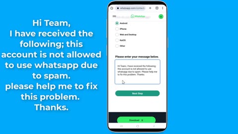 This account is not allowed to use WhatsApp due to spam Problem Solution
