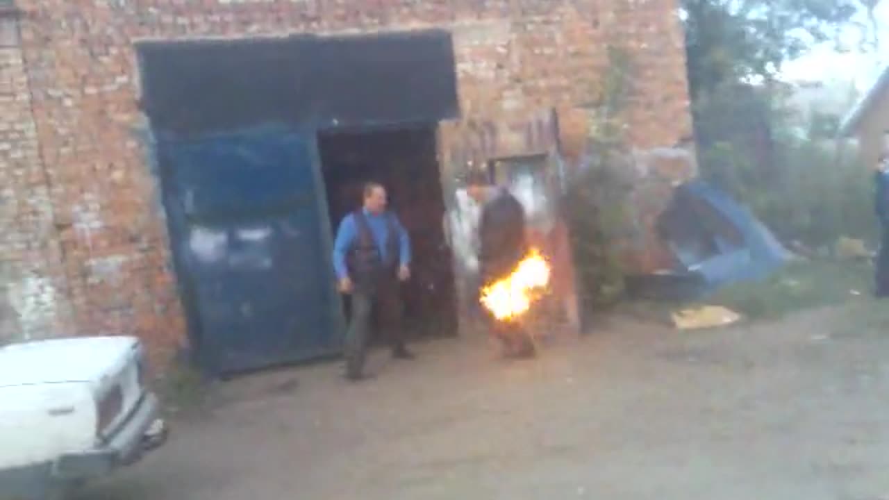 Drunk guy burned his pants