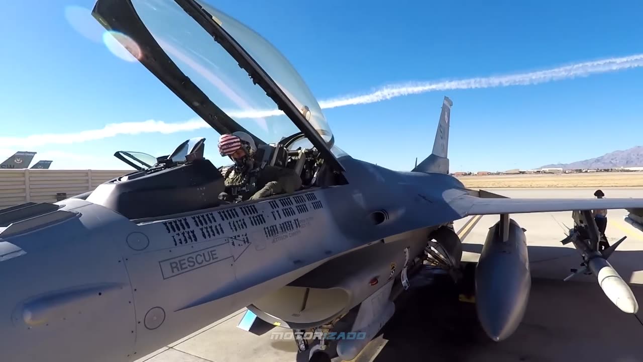 F-16 Fighting Falcon Fighter Jet Take Off U.S. Air Force