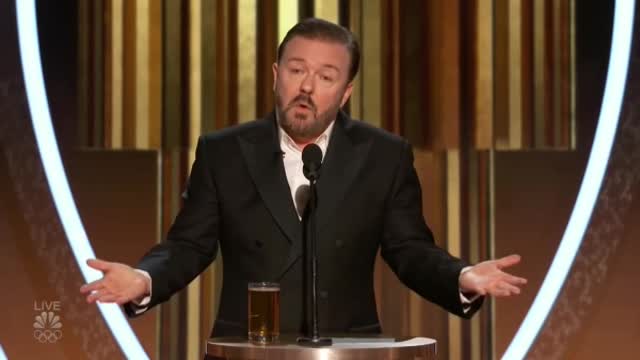 The Award for the Best Opening Monologue Ever Goes to Ricky Gervais!