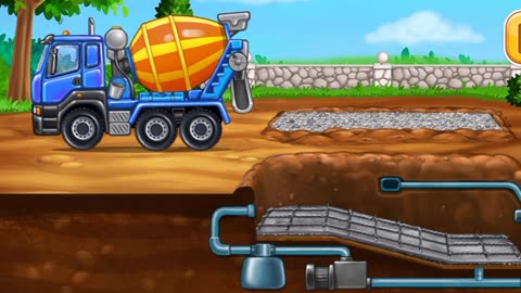 Excavator & Wheel Loader Trailer Trucks for Kids | Underpass Road Construction