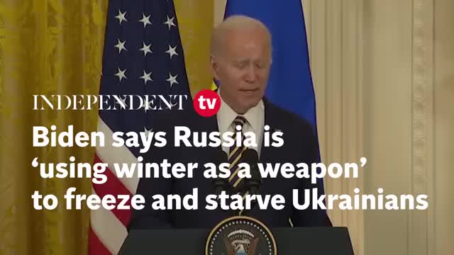 Biden says Russia is 'using winter as a weapon' to freeze and starve Ukrainians