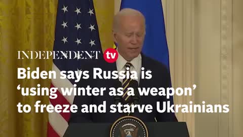 Biden says Russia is 'using winter as a weapon' to freeze and starve Ukrainians