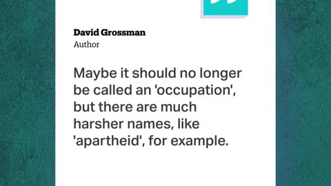 Leading Israeli author says occupation of Palestine is ‘apartheid’