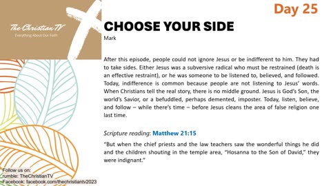 #025 I Daily Devotions I Choose Your Side I TheChristianTV