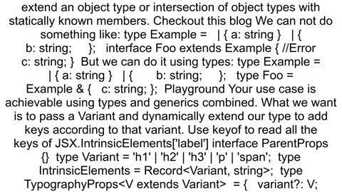 How to extend an interface with another interface depending on a property39s type