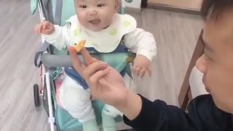 Baby's reaction when he sees his favorite thing in life for the first time