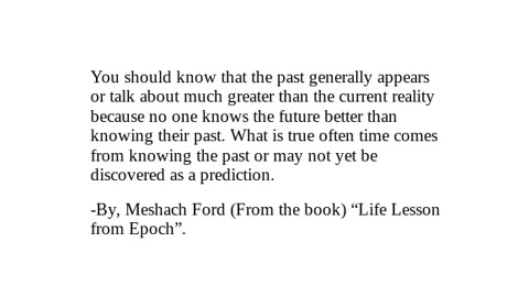 "Life Lesson from Epoch" -Checkout Description