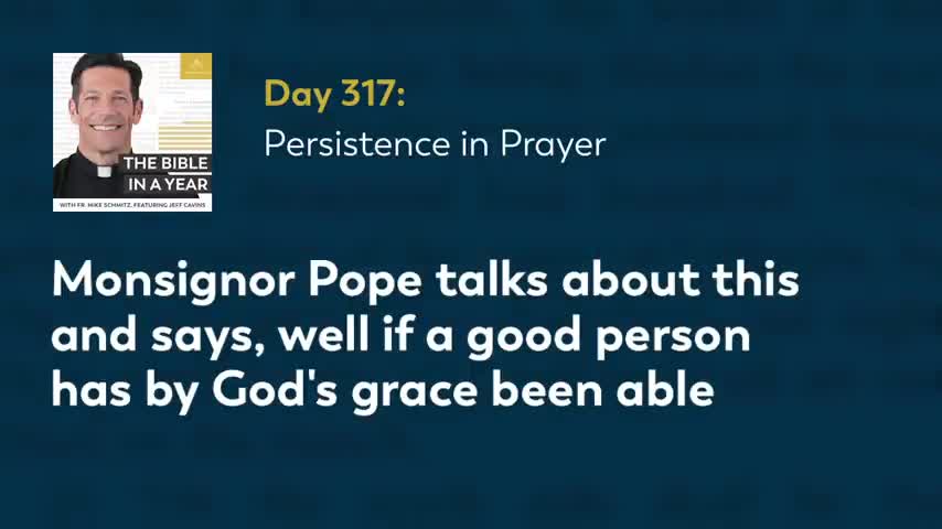Day 317: Persistence in Prayer — The Bible in a Year (with Fr. Mike Schmitz)